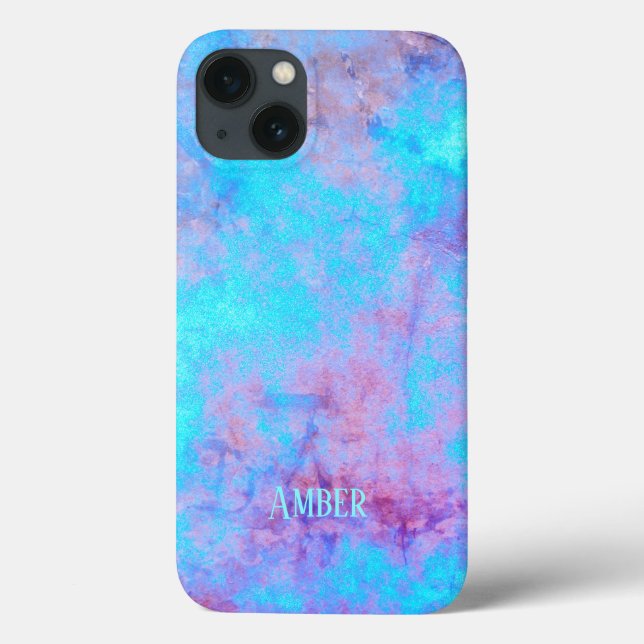 Blue Pink Purple Abstract Pattern Personalized Case-Mate iPhone Case (Back)