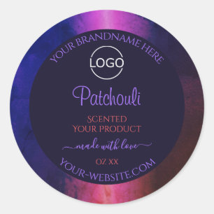 Blue Pink Purple Marble Modern Product Labels Logo