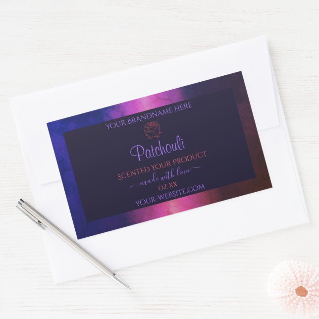 Blue Pink Purple Marble Product Labels Rose Flower (Envelope)