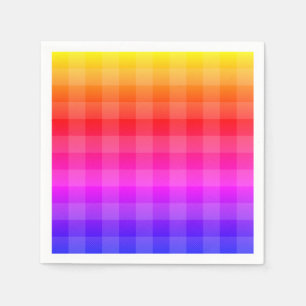 Blue pink purple red orange yellow plaid napkin
