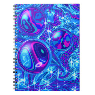 Blue Pink Purple Spiral Photo Notebook