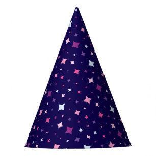 Blue Pink Purple Stars Cosmic Space. Party Hat