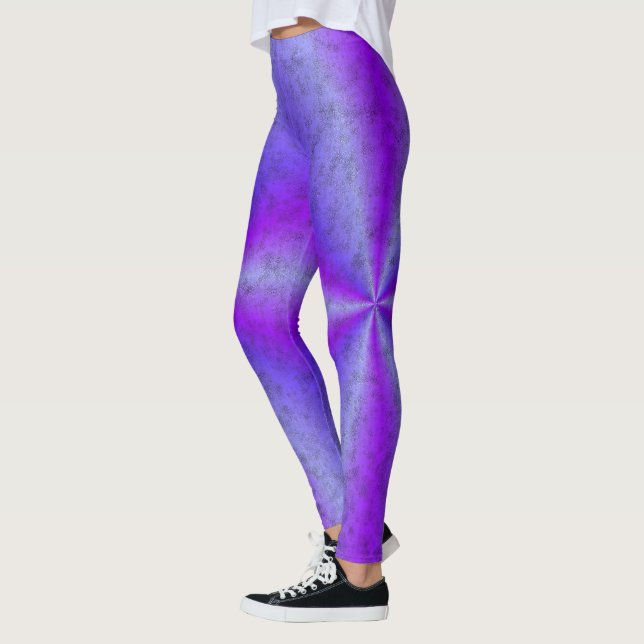 Blue pink Rainbow in Elephantenskin leatheroptik Leggings (Left)
