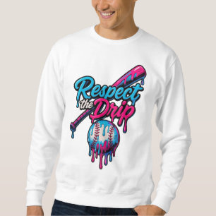 Blue Pink Respect The Drip Baseball Sweatshirt
