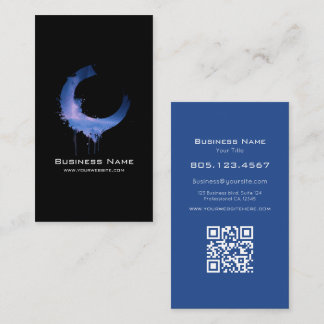 Blue & Pink Space Sky Swirl • Custom Editable Business Card