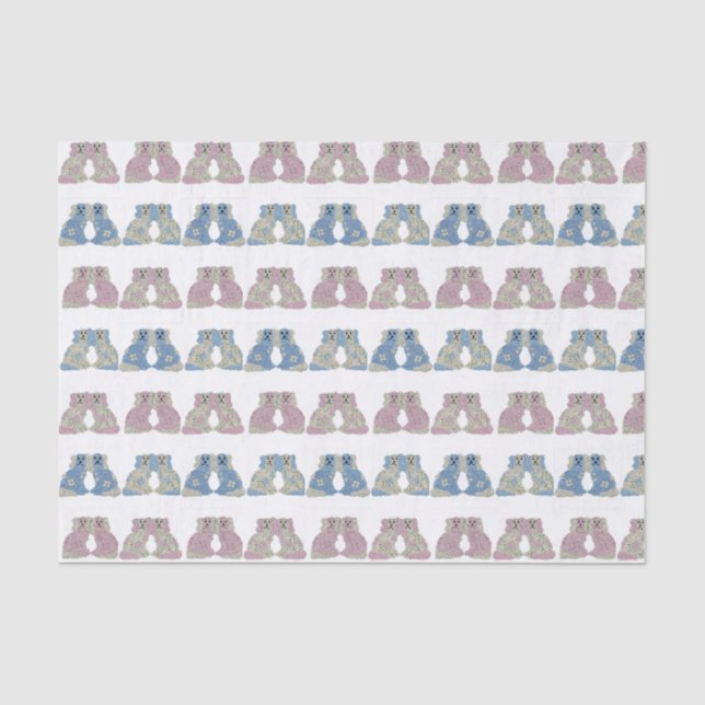  Blue Pink Staffordshire Dogs Ginger Jars Jar Tissue Paper (Front)