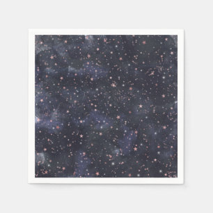 Blue & Pink Starry Night Sky Celestial Baby Shower Napkin