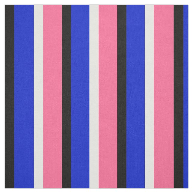 Blue Pink Stripes Textile Fabric (Swatch)