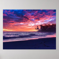 Blue Pink Sunset Ocean Photo 178