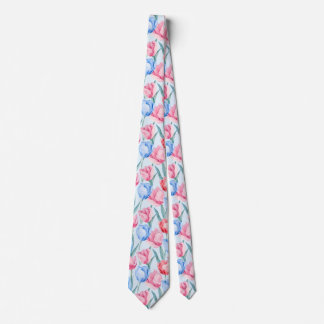 Blue & Pink Tulips Tie