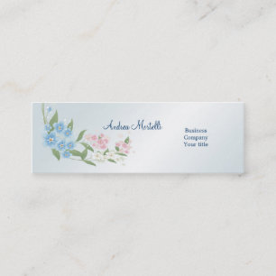Blue, pink, white flowers blossom Business Card
