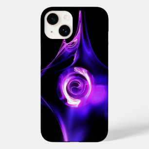 BLUE PINK WHITE FRACTAL ROSE Case-Mate iPhone 14 CASE