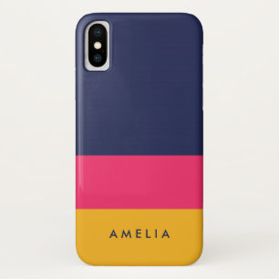 Blue Pink Yellow Vibrant Colour Block Modern Case-Mate iPhone Case