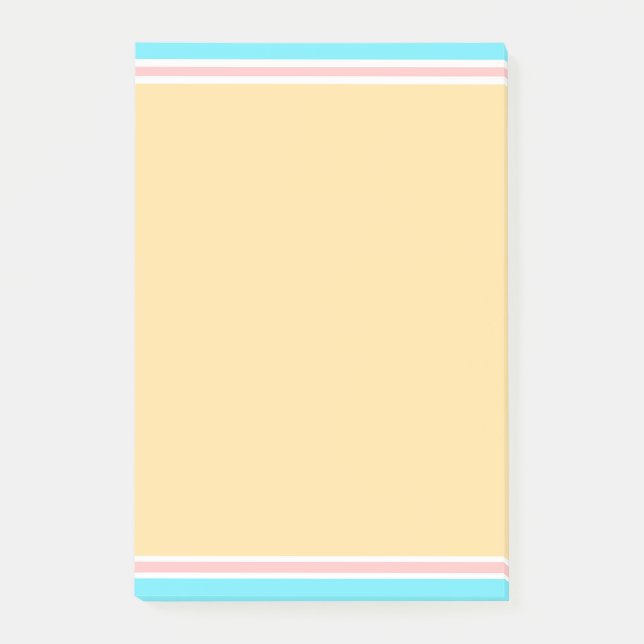 Blue Pink Yellow White Colours Elegant Modern Blan Post-it Notes (Front)