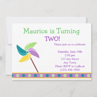 Blue Pinwheel Invitation