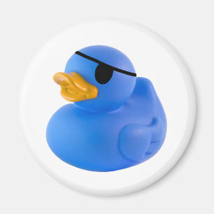 Blue pirate rubber duck magnet
