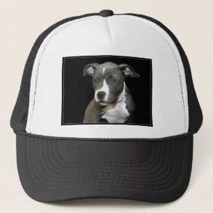 Blue Pitbull Puppy Trucker Hat