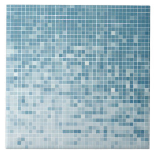 Blue Pixel Mosaic Gradient Tile