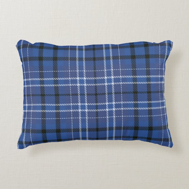 Blue Plaid Accent Pillow (Front)