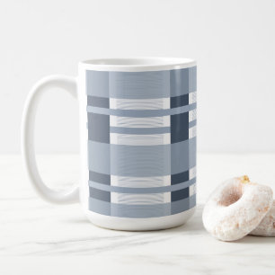 Blue Plaid and Stripes Coffee Mug