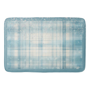 Blue Plaid Bath Mat