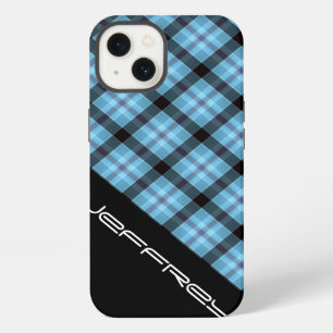 Blue Plaid/Black iPhone6 Case, Tough, Personalized iPhone 13 Case