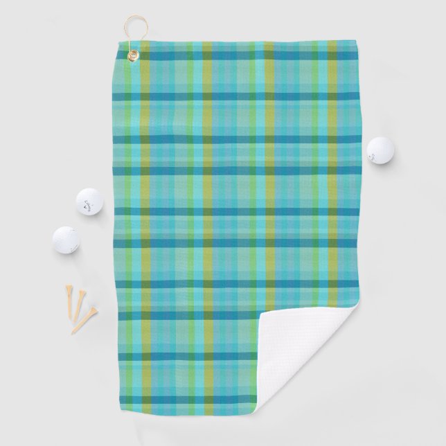 Blue Plaid by Shirley Taylor Golf Towel (InSitu)