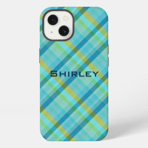 Blue Plaid by Shirley Taylor  iPhone 13 Case