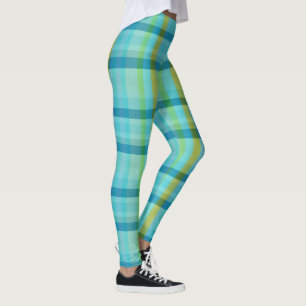 Blue Plaid by Shirley Taylor Leggings
