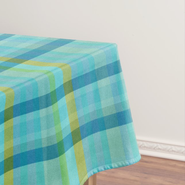 Blue Plaid by Shirley Taylor Tablecloth (In Situ)
