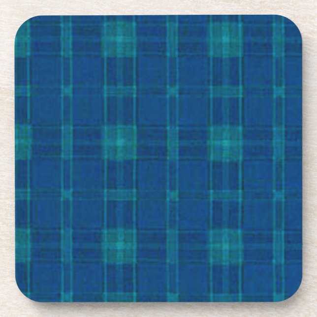 Blue Plaid Coasters (Front)