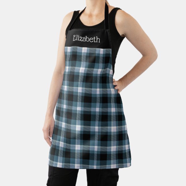 Blue Plaid Custom Apron (Insitu)