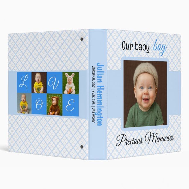 Blue plaid customized binder (Background)