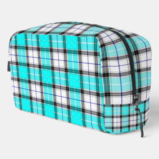 Blue Plaid Dopp Kit