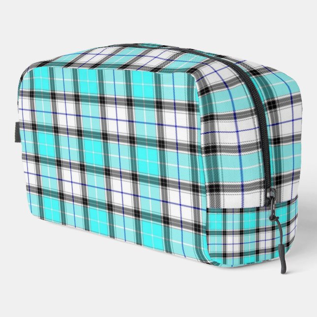 Blue Plaid Dopp Kit (Right Corner)