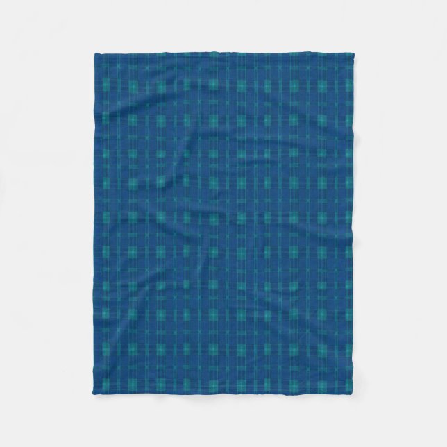 Blue Plaid Fleece Blanket (Front)