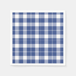 Blue Plaid For Hanukkah Holiday Paper Napkins