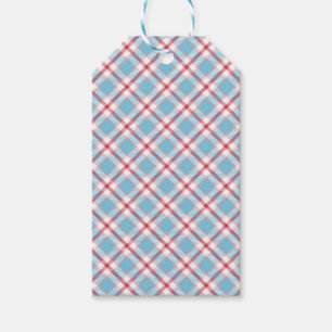Blue plaid gift tag 