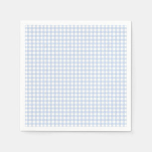 Blue Plaid Gingham Baby Shower Napkin