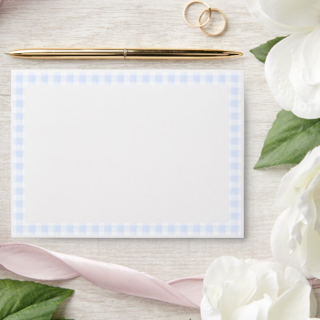 Blue Plaid Gingham Pastel Baby Shower Envelope (Wedding)