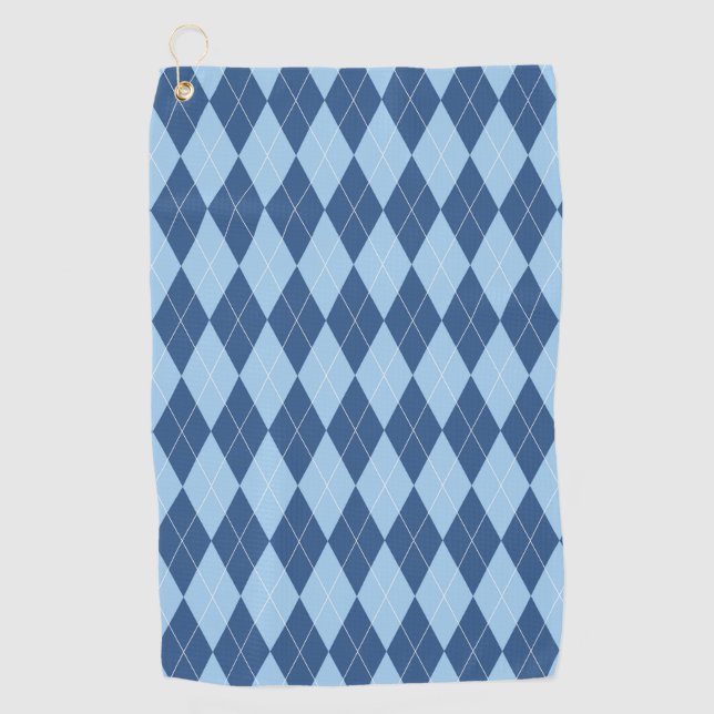 Blue Plaid Golf Towel (Front)