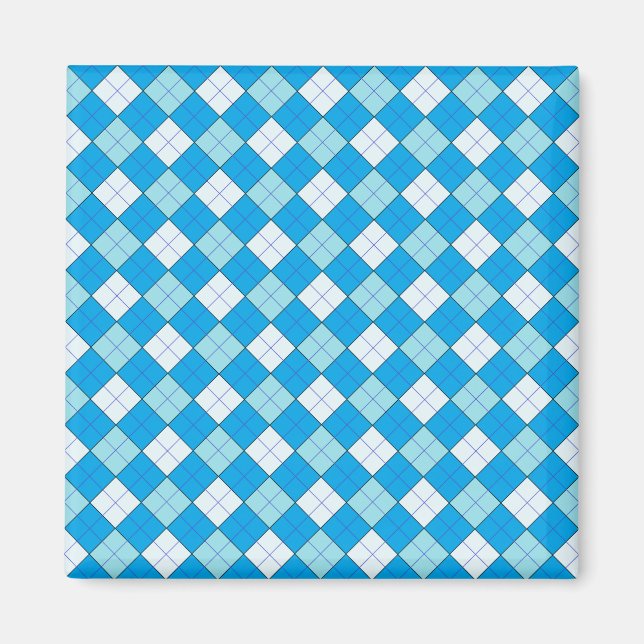 Blue Plaid Magnet (Front)