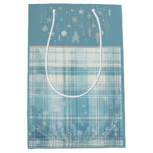 Blue Plaid Medium Gift Bag