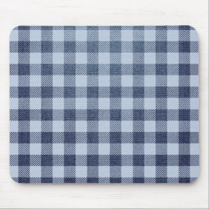 Blue Plaid Mouse Pad