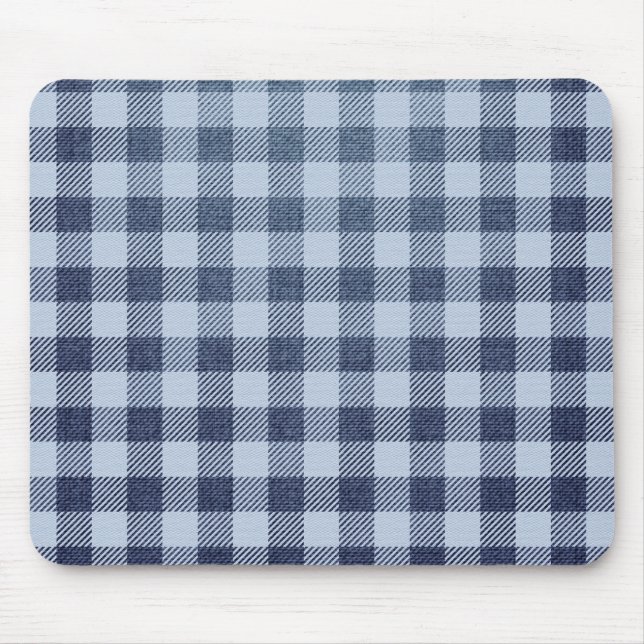 Blue Plaid Mouse Pad (Front)