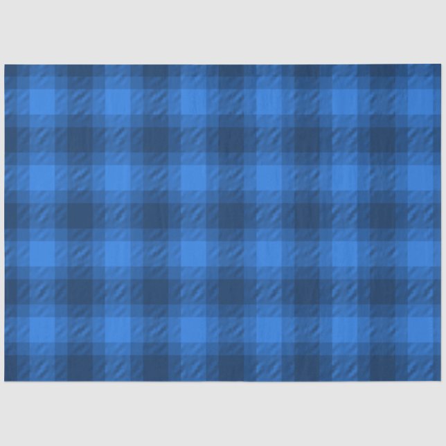 Blue Plaid Pattern, Buffalo. Tissue Paper (Front)
