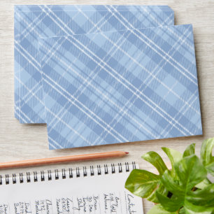 Blue Plaid Pattern Envelope