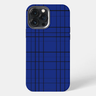 Blue plaid pattern iPhone 13 pro max case