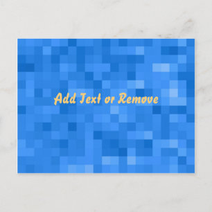 Blue Plaid Pattern with Customizable Text Postcard
