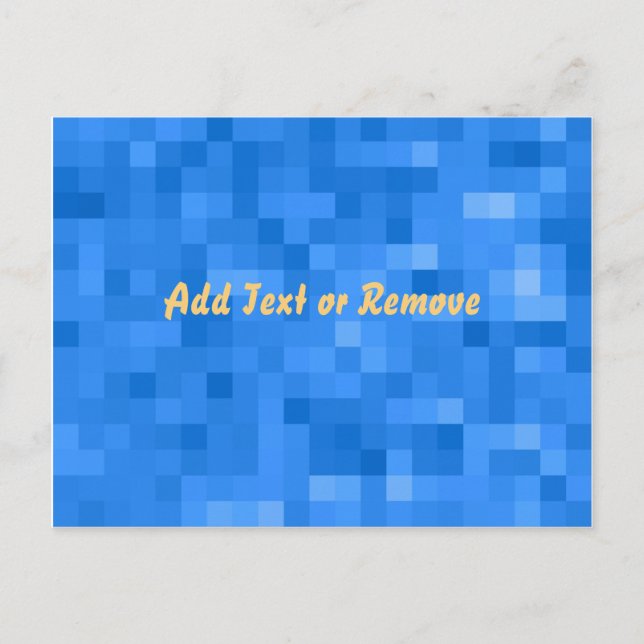 Blue Plaid Pattern with Customizable Text Postcard (Front)